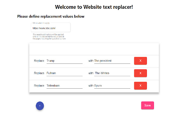 Website-tekstinhoudvervanger uit de Chrome-webwinkel om te worden uitgevoerd met OffiDocs Chromium online