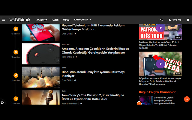 Webtekno Karanlık Mod  from Chrome web store to be run with OffiDocs Chromium online