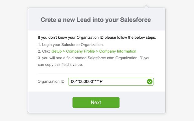 Web to Lead for Salesforce  from Chrome web store to be run with OffiDocs Chromium online