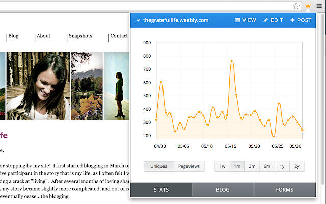 Weebly Dashboard Extension  from Chrome web store to be run with OffiDocs Chromium online