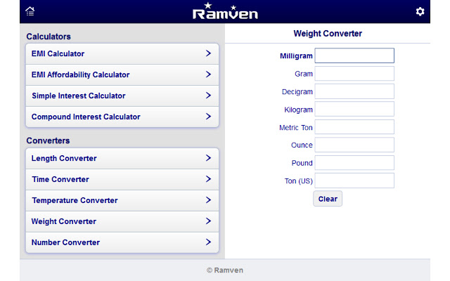 Weight Converter  from Chrome web store to be run with OffiDocs Chromium online