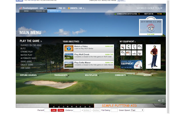 WGT™ Simple Putting Aid  from Chrome web store to be run with OffiDocs Chromium online