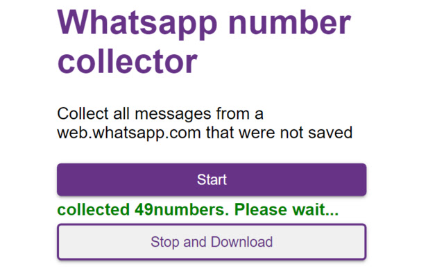 Whatsapp number collector  from Chrome web store to be run with OffiDocs Chromium online