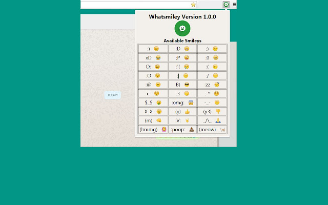 WhatSmiley Smileys for Whatsapp Web  from Chrome web store to be run with OffiDocs Chromium online