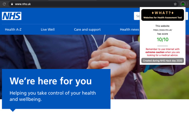 WHAT Websites for Health Assessment Tool  from Chrome web store to be run with OffiDocs Chromium online