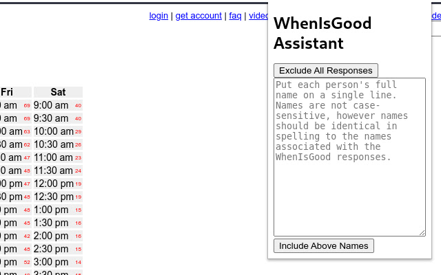 WhenIsGood Assistant  from Chrome web store to be run with OffiDocs Chromium online