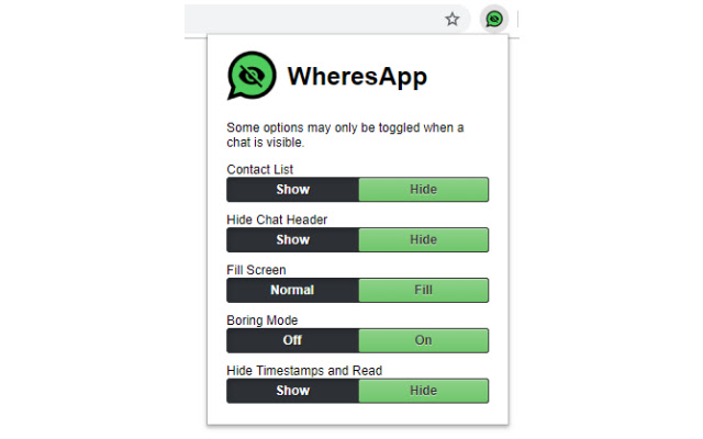 WheresApp  from Chrome web store to be run with OffiDocs Chromium online