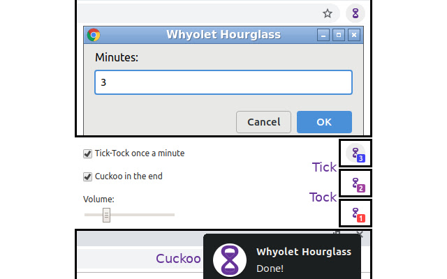 Whyolet Hourglass  from Chrome web store to be run with OffiDocs Chromium online