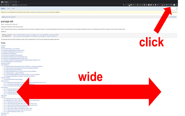 Wide GoDoc  from Chrome web store to be run with OffiDocs Chromium online