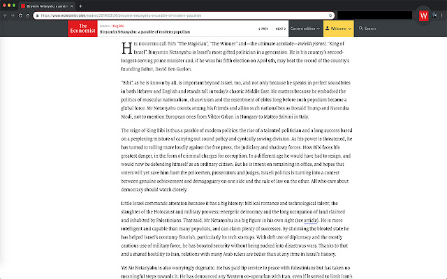 Wider Economist Article  from Chrome web store to be run with OffiDocs Chromium online