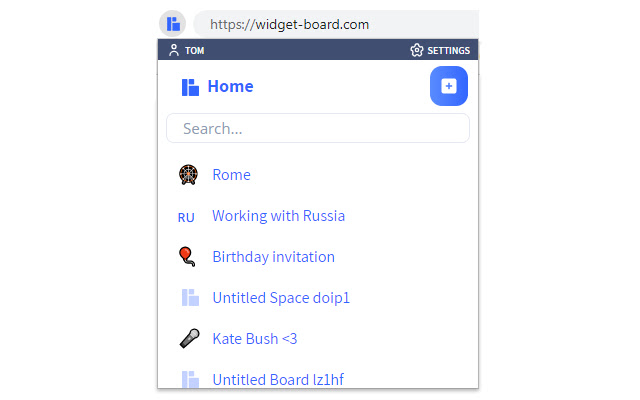 Widget Board  from Chrome web store to be run with OffiDocs Chromium online