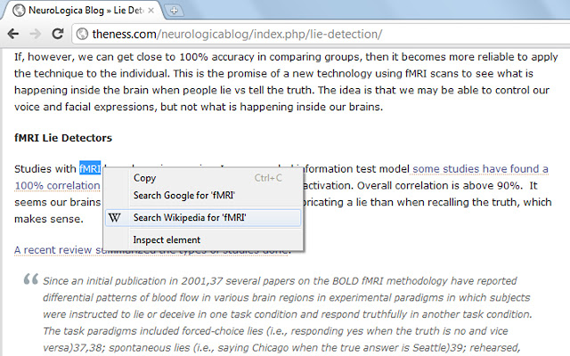 Wikipedia Lookup Context Menu  from Chrome web store to be run with OffiDocs Chromium online