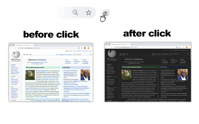 Wikipedia night mode mula sa Chrome web store na tatakbo sa OffiDocs Chromium online