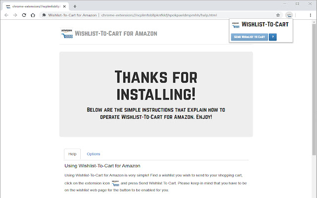 Wishlist To Cart for Amazon  from Chrome web store to be run with OffiDocs Chromium online