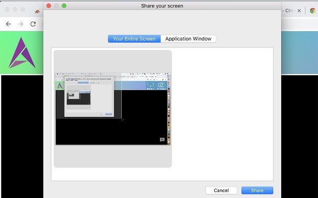 Wiztute Screen Sharing  from Chrome web store to be run with OffiDocs Chromium online