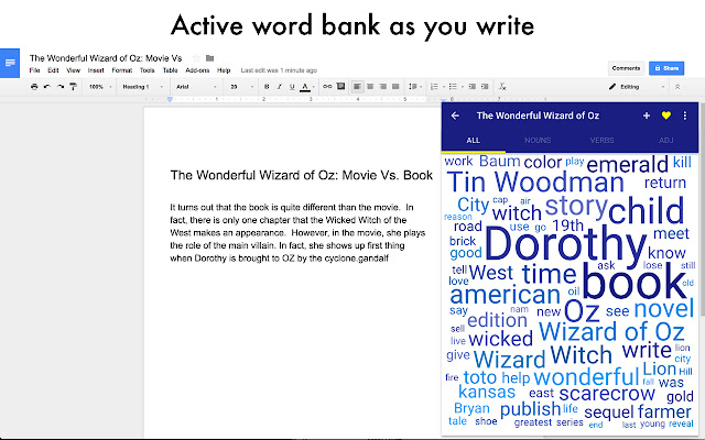 Word Bank  from Chrome web store to be run with OffiDocs Chromium online