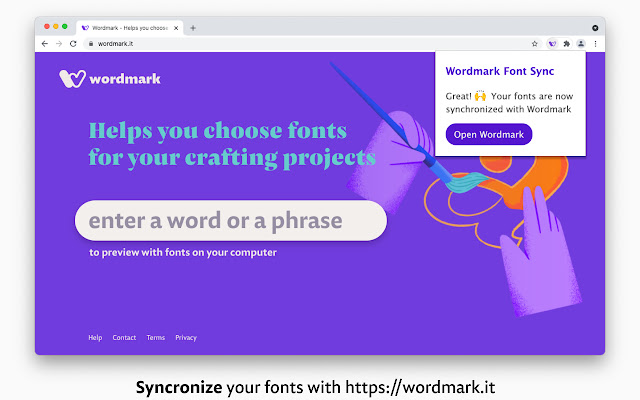 Wordmark.it Extension  from Chrome web store to be run with OffiDocs Chromium online