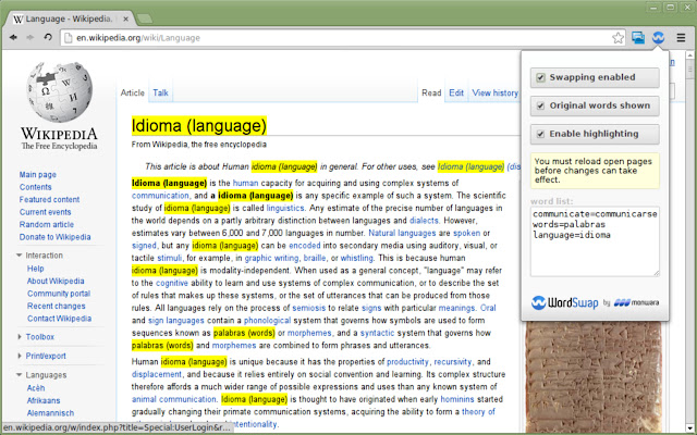 WordSwap  from Chrome web store to be run with OffiDocs Chromium online