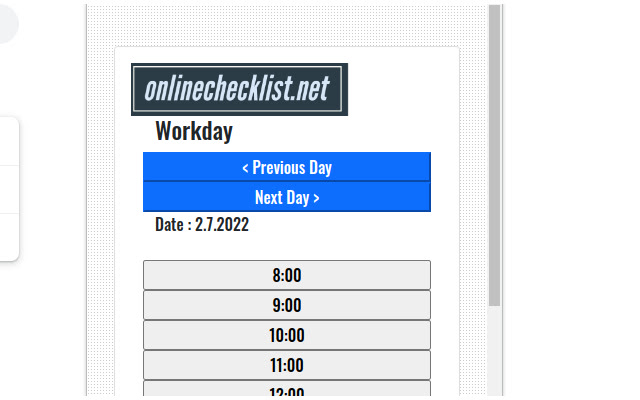 WorkDay Timeplaner  from Chrome web store to be run with OffiDocs Chromium online