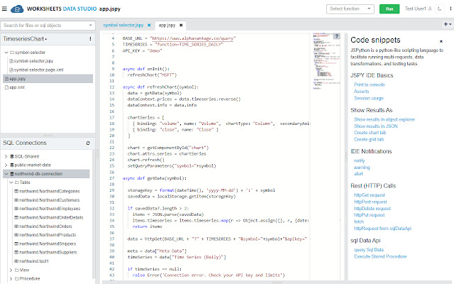 WORKSHEETS Data Studio  from Chrome web store to be run with OffiDocs Chromium online