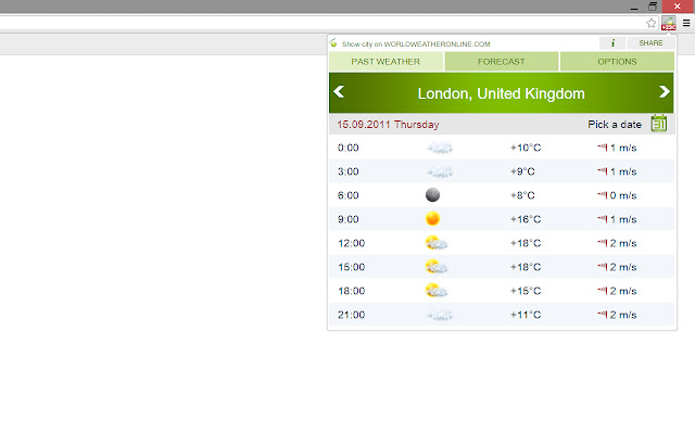 WorldWeatherOnline  from Chrome web store to be run with OffiDocs Chromium online