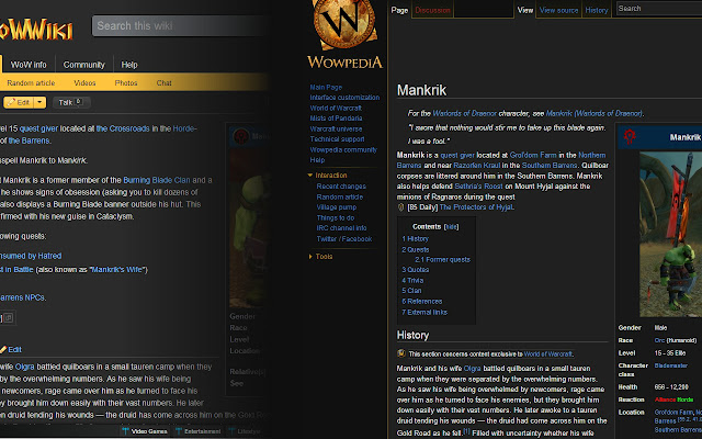 WowWiki2Pedia  from Chrome web store to be run with OffiDocs Chromium online