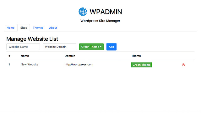 WPADMIN : Wordpress Site Manager  from Chrome web store to be run with OffiDocs Chromium online