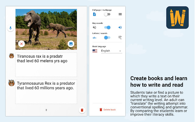 WriteReader Turn your students into authors  from Chrome web store to be run with OffiDocs Chromium online