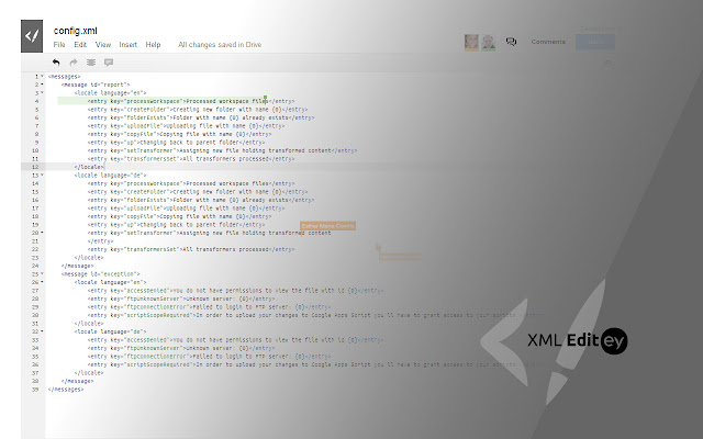 XML Editey  from Chrome web store to be run with OffiDocs Chromium online