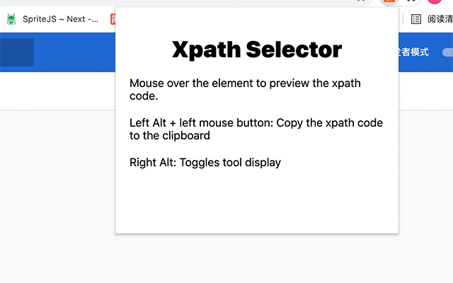 Xpath Selector  from Chrome web store to be run with OffiDocs Chromium online