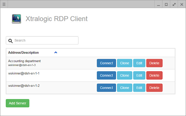 Xtralogic RDP Client  from Chrome web store to be run with OffiDocs Chromium online