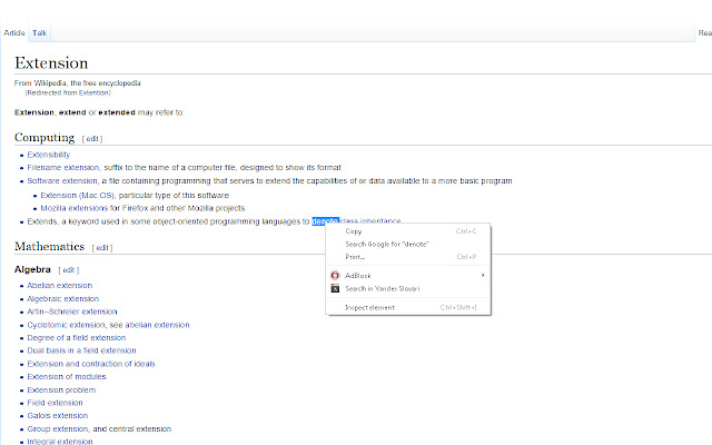 Yandex Slovari search  from Chrome web store to be run with OffiDocs Chromium online