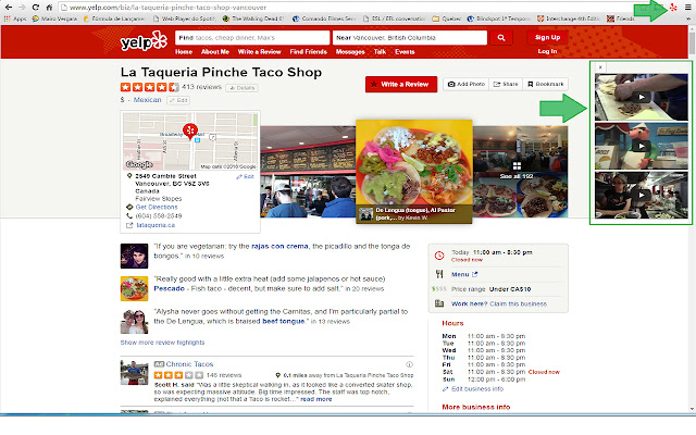 Yelptube extension  from Chrome web store to be run with OffiDocs Chromium online