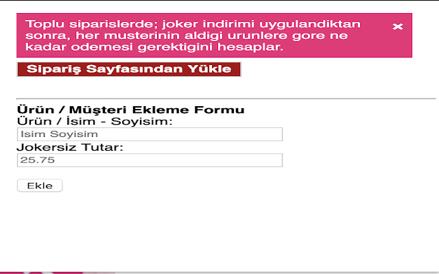 Yemeksepeti Joker Hesaplayici  from Chrome web store to be run with OffiDocs Chromium online