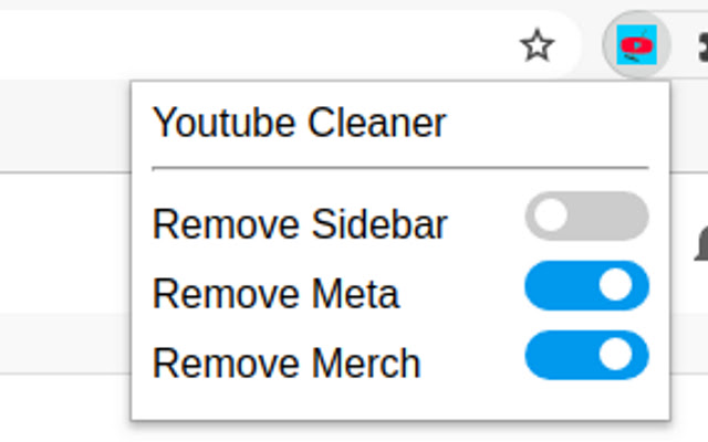Youtube Cleaner  from Chrome web store to be run with OffiDocs Chromium online