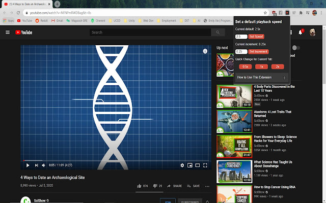 YouTube Default Playback Speed  from Chrome web store to be run with OffiDocs Chromium online