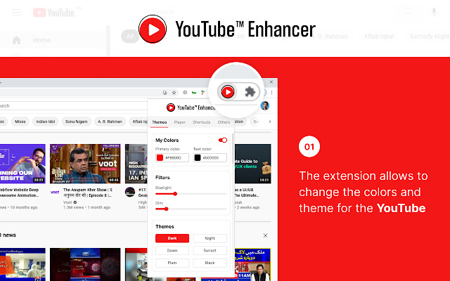 YouTube Enhancer  from Chrome web store to be run with OffiDocs Chromium online