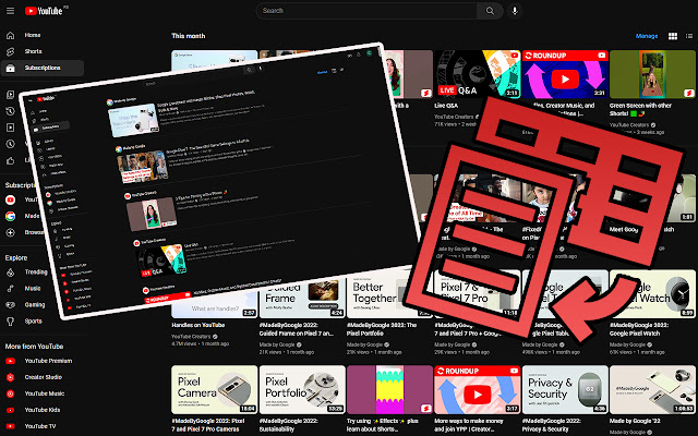 YouTube List View Mode  from Chrome web store to be run with OffiDocs Chromium online