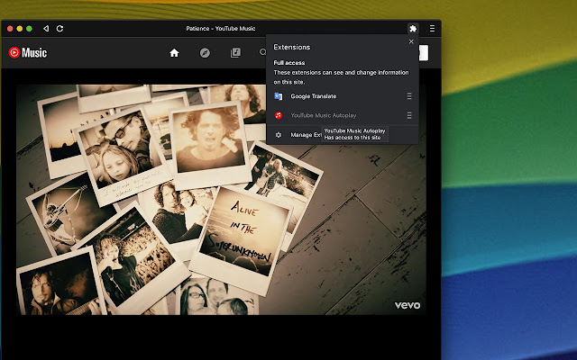 YouTube Music Autoplay  from Chrome web store to be run with OffiDocs Chromium online