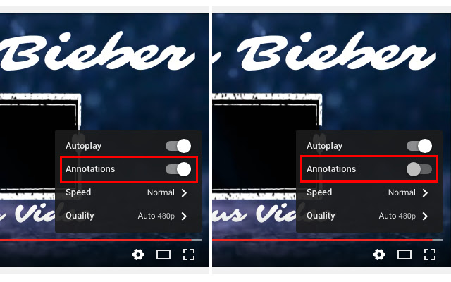 YouTube™ No Annotations  from Chrome web store to be run with OffiDocs Chromium online