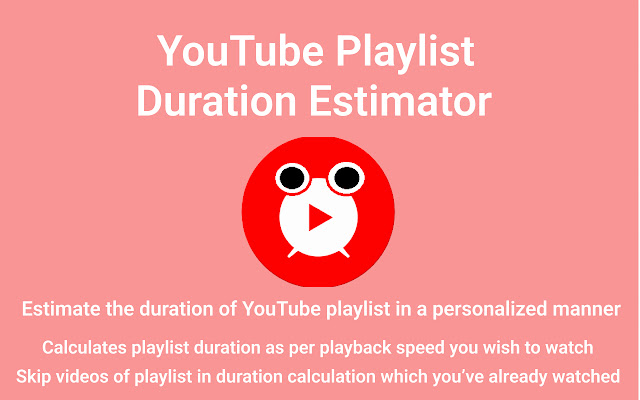 YouTube Playlist Duration Analyzer  from Chrome web store to be run with OffiDocs Chromium online