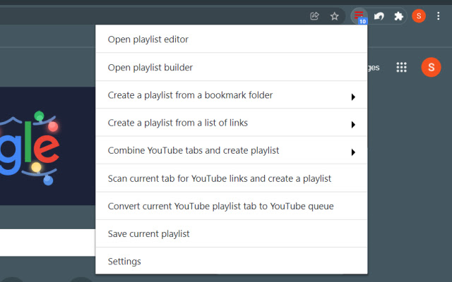 YouTube Playlist Helper  from Chrome web store to be run with OffiDocs Chromium online