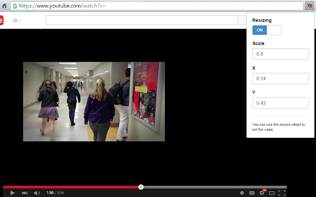 Youtube Resizer  from Chrome web store to be run with OffiDocs Chromium online
