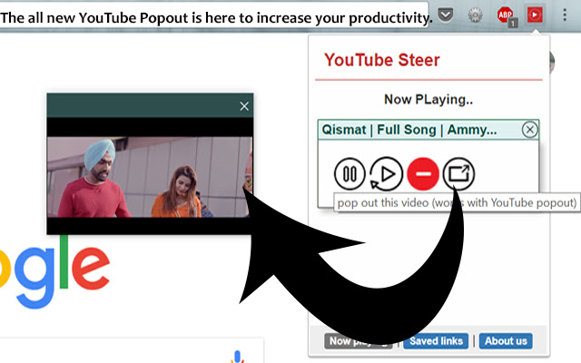 Youtube Steer  from Chrome web store to be run with OffiDocs Chromium online