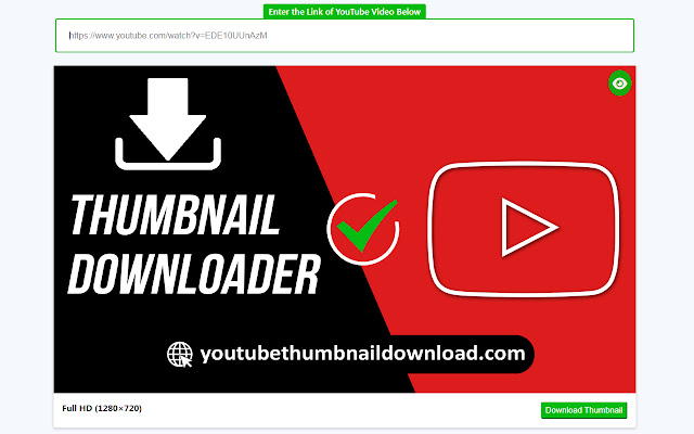 Youtube Thumbnail Downloader  from Chrome web store to be run with OffiDocs Chromium online