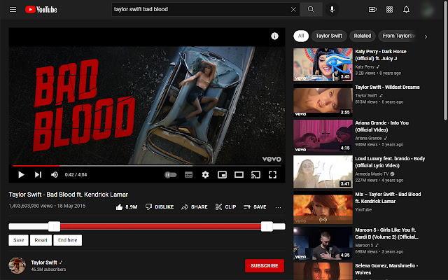 YouTube TimeSlider  from Chrome web store to be run with OffiDocs Chromium online