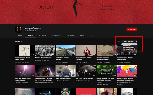 YT Artist Channel Video Sorter  from Chrome web store to be run with OffiDocs Chromium online