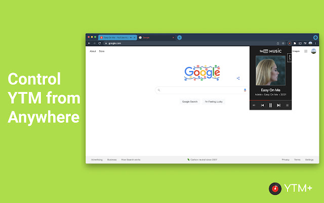 YTM+ for YouTube™ Music  from Chrome web store to be run with OffiDocs Chromium online