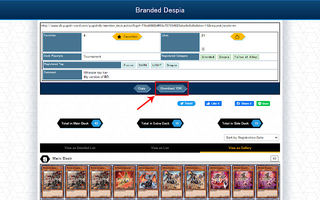 yu gi oh! Deck Downloader de Chrome web store para ejecutarse con OffiDocs Chromium en línea