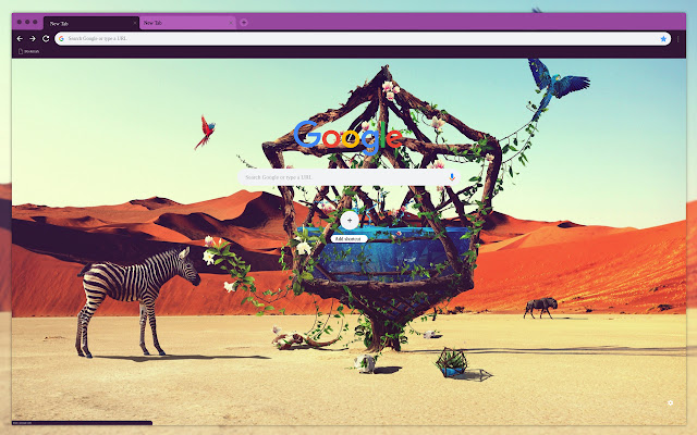 Zebra in the desert  from Chrome web store to be run with OffiDocs Chromium online